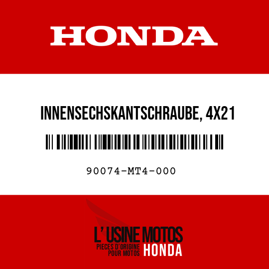 image de 90074-MT4-000 INNENSECHSKANTSCHRAUBE, 4X21