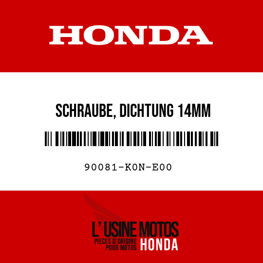 image de 90081-K0N-E00 SCHRAUBE, DICHTUNG 14MM
