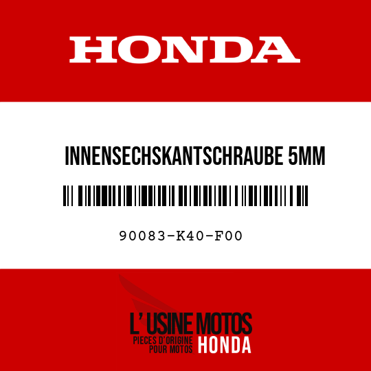 image de 90083-K40-F00 INNENSECHSKANTSCHRAUBE 5MM