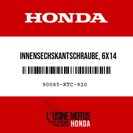 image de 90085-KTC-920 INNENSECHSKANTSCHRAUBE, 6X14