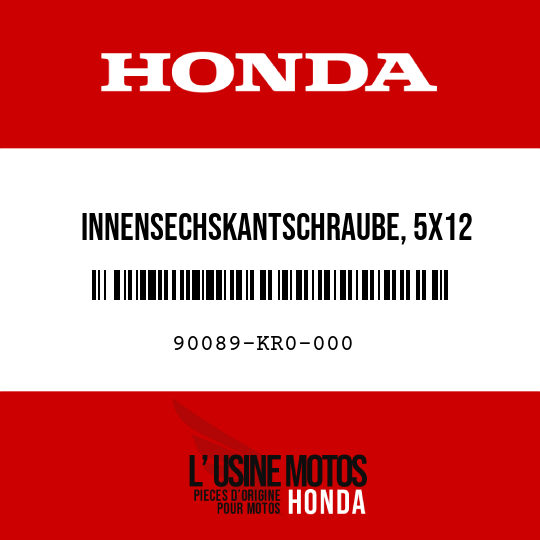 image de 90089-KR0-000 INNENSECHSKANTSCHRAUBE, 5X12