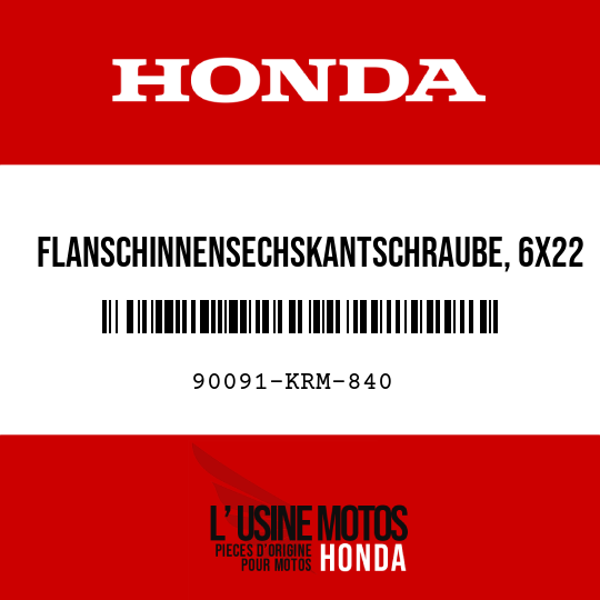image de 90091-KRM-840 FLANSCHINNENSECHSKANTSCHRAUBE, 6X22