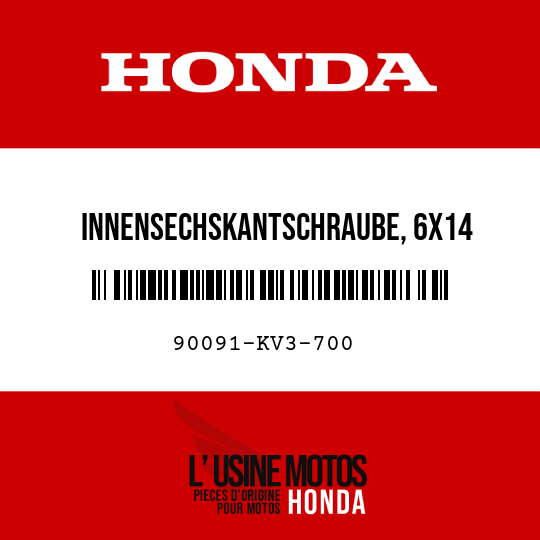image de 90091-KV3-700 INNENSECHSKANTSCHRAUBE, 6X14