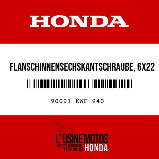 image de 90091-KWF-940 FLANSCHINNENSECHSKANTSCHRAUBE, 6X22