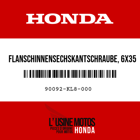 image de 90092-KL8-000 FLANSCHINNENSECHSKANTSCHRAUBE, 6X35