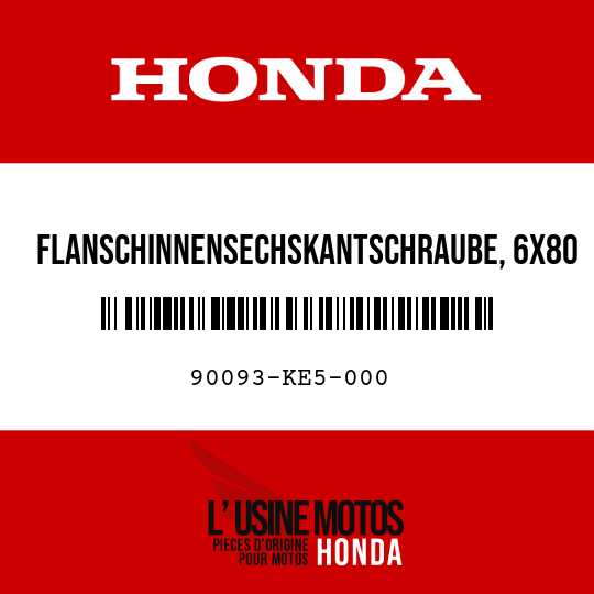 image de 90093-KE5-000 FLANSCHINNENSECHSKANTSCHRAUBE, 6X80