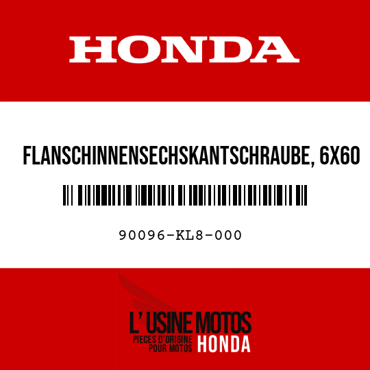image de 90096-KL8-000 FLANSCHINNENSECHSKANTSCHRAUBE, 6X60