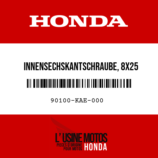 image de 90100-KAE-000 INNENSECHSKANTSCHRAUBE, 8X25