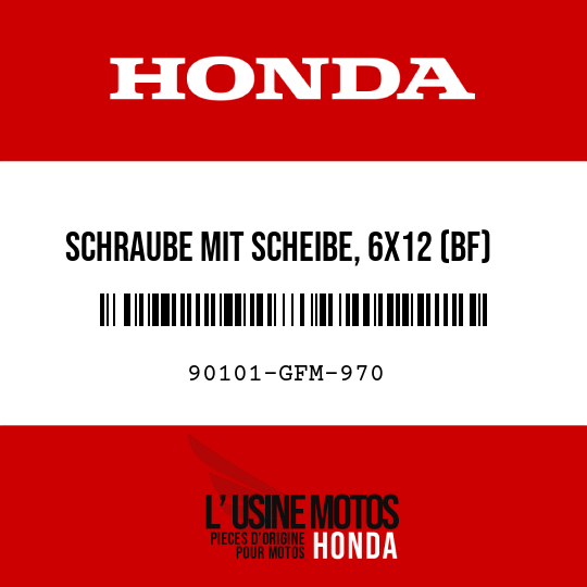 image de 90101-GFM-970 SCHRAUBE MIT SCHEIBE, 6X12 (BF)