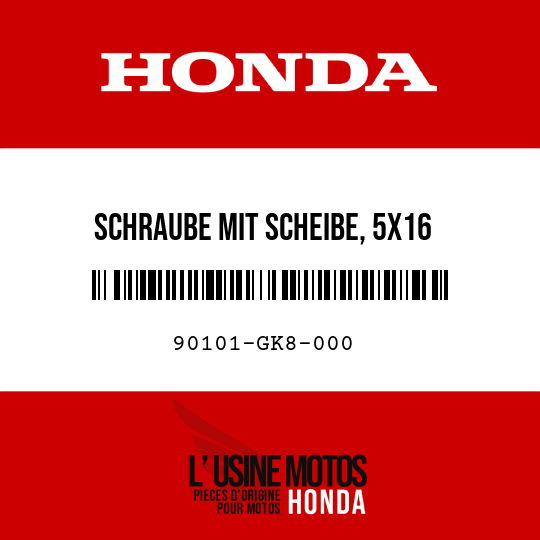 image de 90101-GK8-000 SCHRAUBE MIT SCHEIBE, 5X16