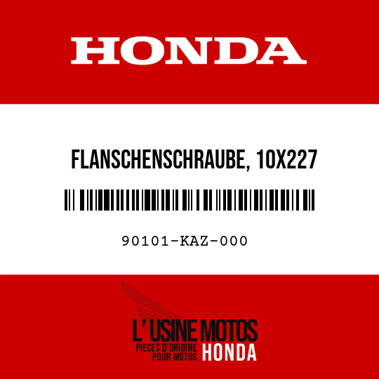 image de 90101-KAZ-000 FLANSCHENSCHRAUBE, 10X227