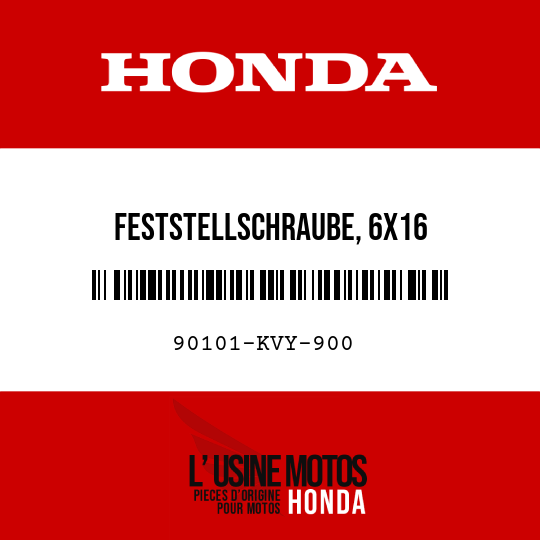 image de 90101-KVY-900 FESTSTELLSCHRAUBE, 6X16
