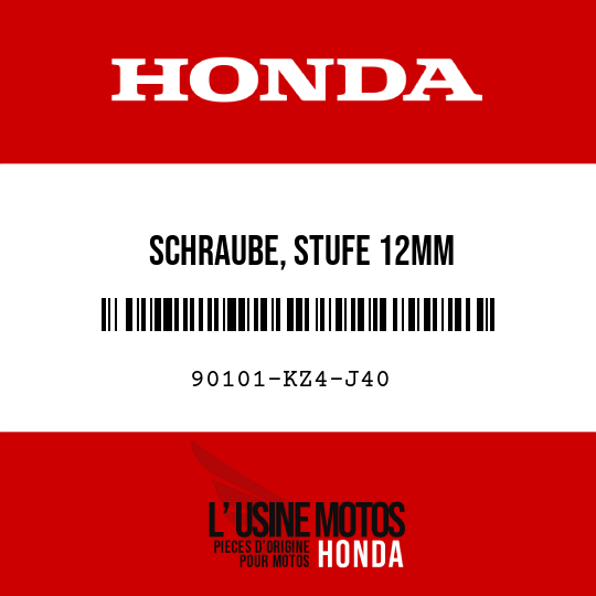 image de 90101-KZ4-J40 SCHRAUBE, STUFE 12MM