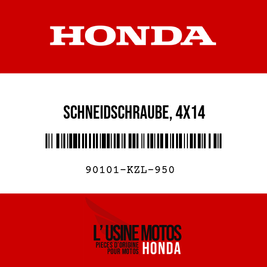 image de 90101-KZL-950 SCHNEIDSCHRAUBE, 4X14