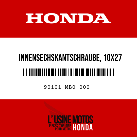 image de 90101-MB0-000 INNENSECHSKANTSCHRAUBE, 10X27