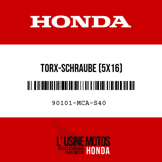 image de 90101-MCA-S40 TORX-SCHRAUBE (5X16)
