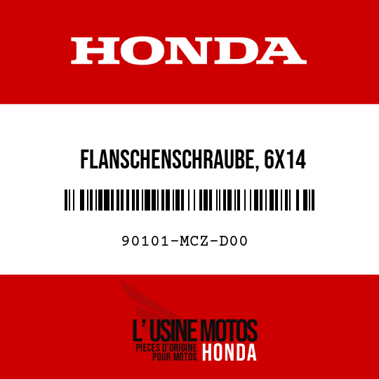 image de 90101-MCZ-D00 FLANSCHENSCHRAUBE, 6X14