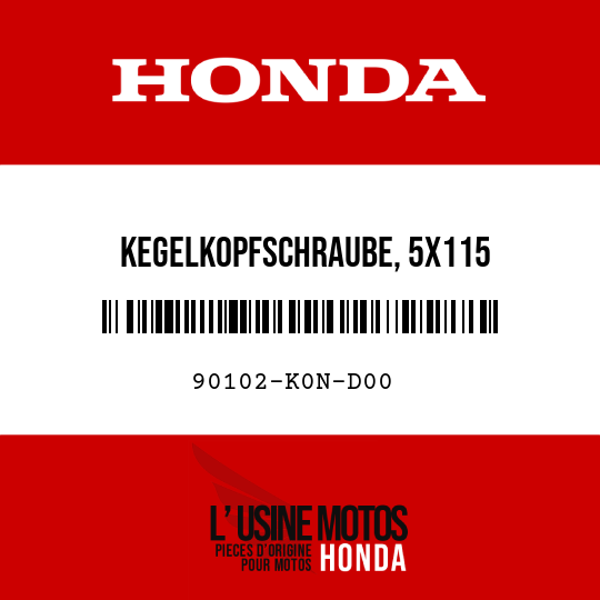 image de 90102-K0N-D00 KEGELKOPFSCHRAUBE, 5X115