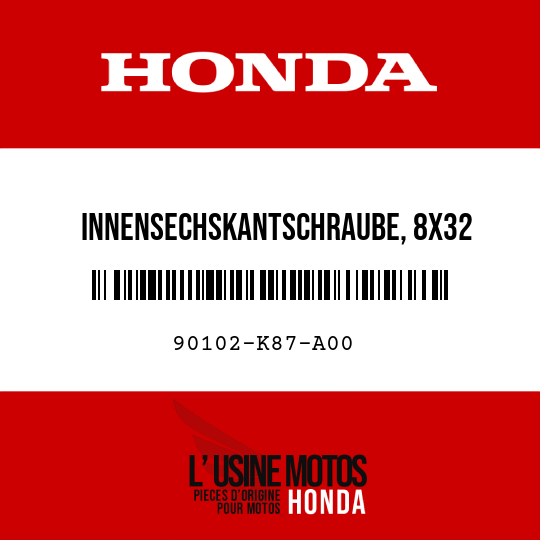 image de 90102-K87-A00 INNENSECHSKANTSCHRAUBE, 8X32