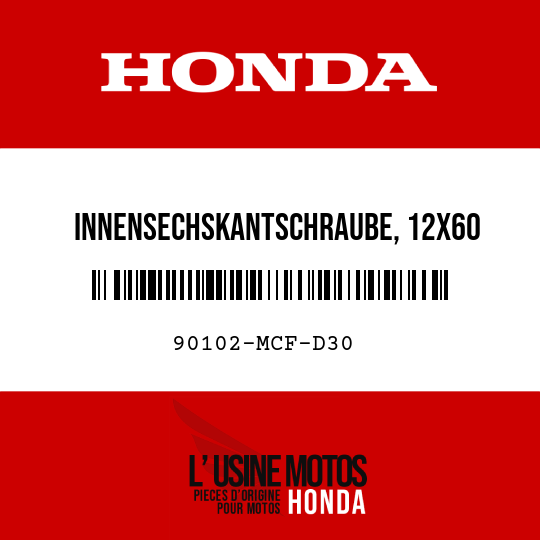 image de 90102-MCF-D30 INNENSECHSKANTSCHRAUBE, 12X60