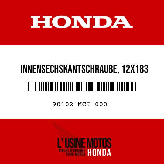image de 90102-MCJ-000 INNENSECHSKANTSCHRAUBE, 12X183