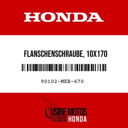 image de 90102-MEB-670 FLANSCHENSCHRAUBE, 10X170