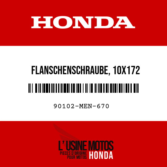 image de 90102-MEN-670 FLANSCHENSCHRAUBE, 10X172