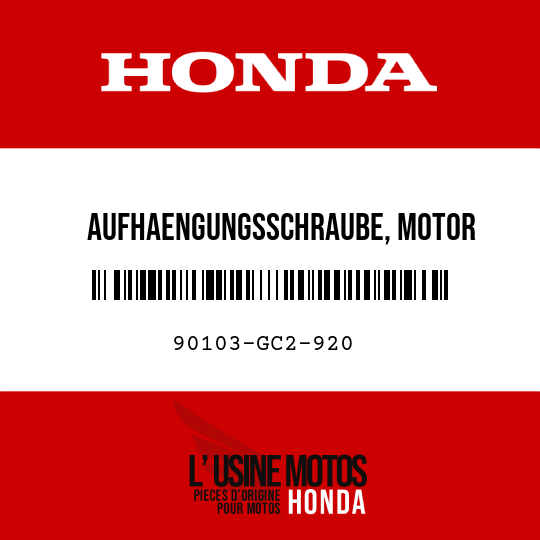 image de 90103-GC2-920 AUFHAENGUNGSSCHRAUBE, MOTOR