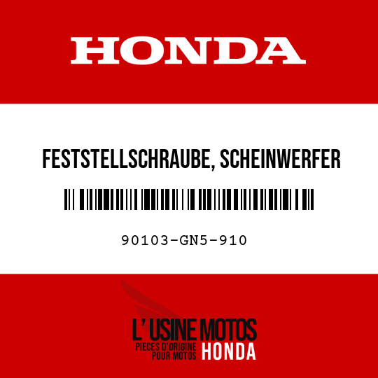 image de 90103-GN5-910 FESTSTELLSCHRAUBE, SCHEINWERFER