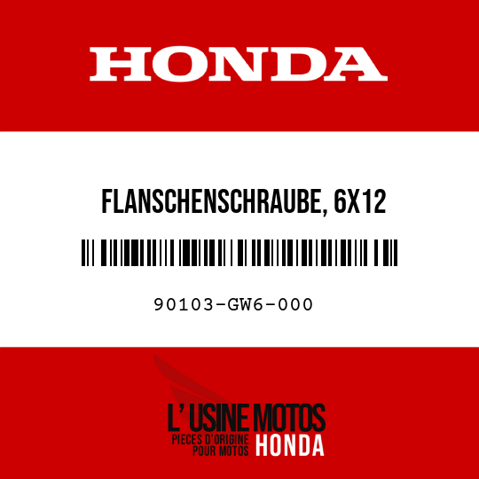 image de 90103-GW6-000 FLANSCHENSCHRAUBE, 6X12