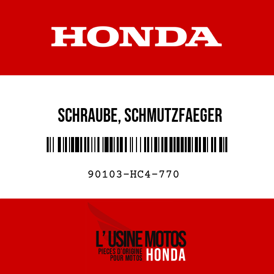 image de 90103-HC4-770 SCHRAUBE, SCHMUTZFAEGER