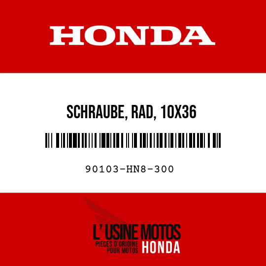image de 90103-HN8-300 SCHRAUBE, RAD, 10X36