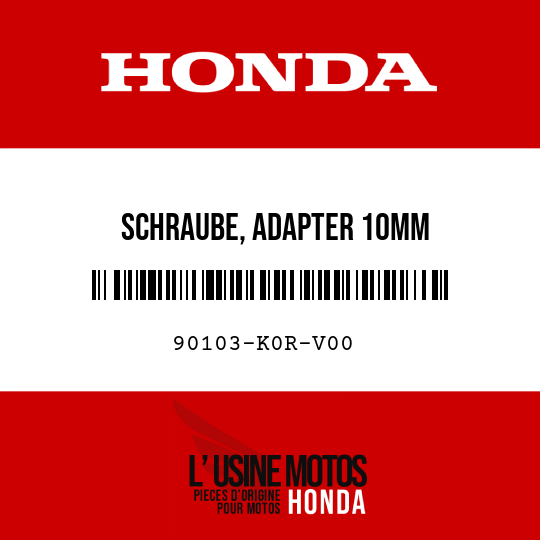 image de 90103-K0R-V00 SCHRAUBE, ADAPTER 10MM