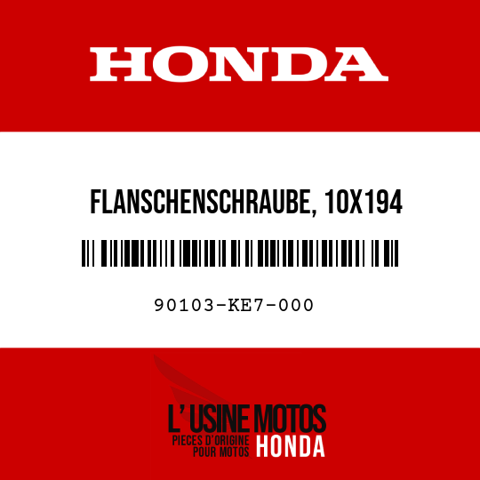 image de 90103-KE7-000 FLANSCHENSCHRAUBE, 10X194