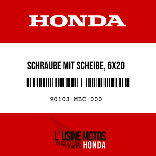 image de 90103-MBC-000 SCHRAUBE MIT SCHEIBE, 6X20