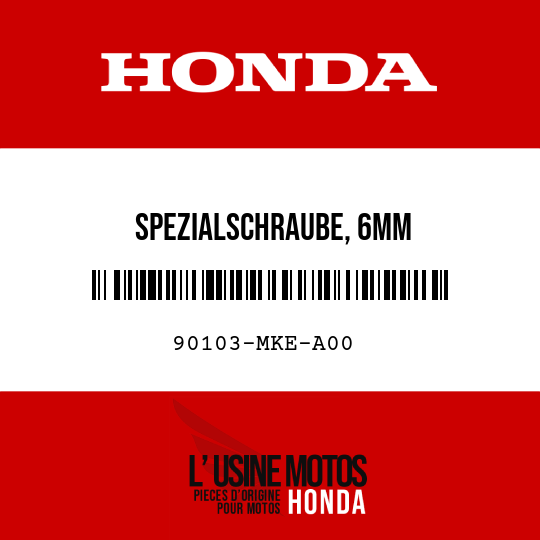 image de 90103-MKE-A00 SPEZIALSCHRAUBE, 6MM