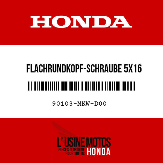 image de 90103-MKW-D00 FLACHRUNDKOPF-SCHRAUBE 5X16