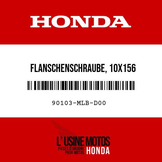 image de 90103-MLB-D00 FLANSCHENSCHRAUBE, 10X156