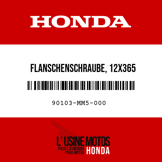 image de 90103-MM5-000 FLANSCHENSCHRAUBE, 12X365