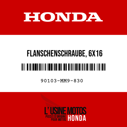 image de 90103-MM9-830 FLANSCHENSCHRAUBE, 6X16