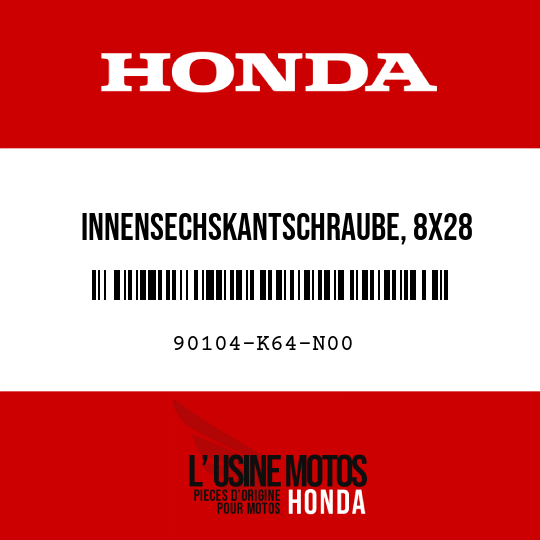 image de 90104-K64-N00 INNENSECHSKANTSCHRAUBE, 8X28