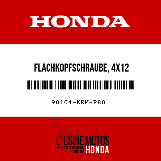image de 90104-KRM-R80 FLACHKOPFSCHRAUBE, 4X12