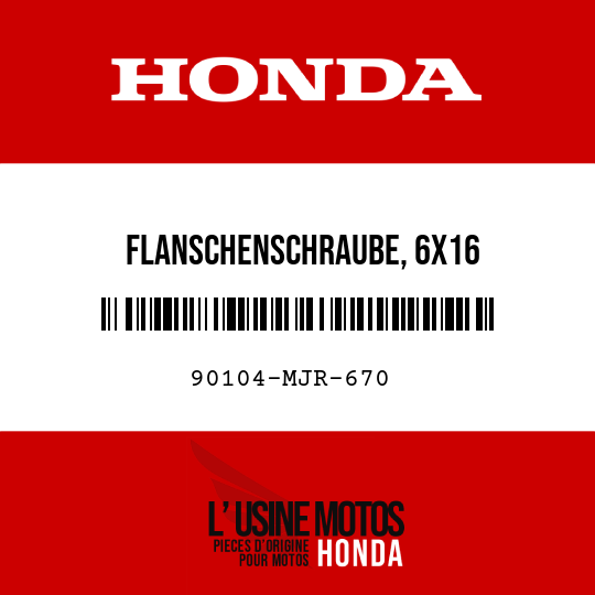 image de 90104-MJR-670 FLANSCHENSCHRAUBE, 6X16