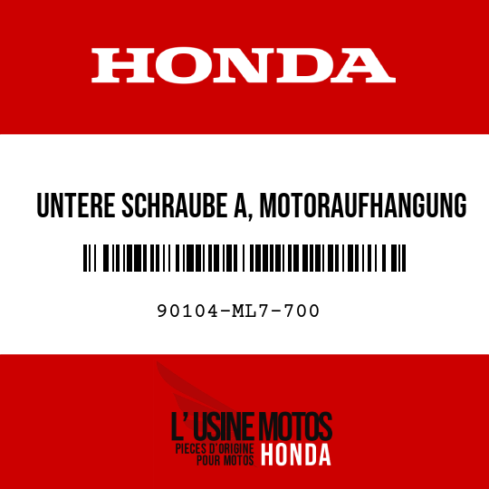 image de 90104-ML7-700 UNTERE SCHRAUBE A, MOTORAUFHANGUNG