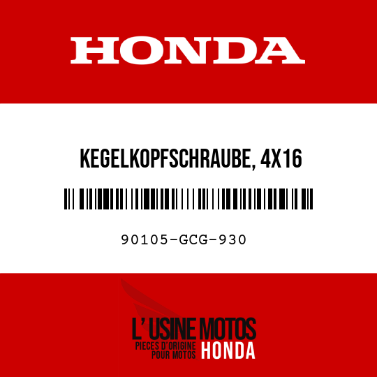 image de 90105-GCG-930 KEGELKOPFSCHRAUBE, 4X16