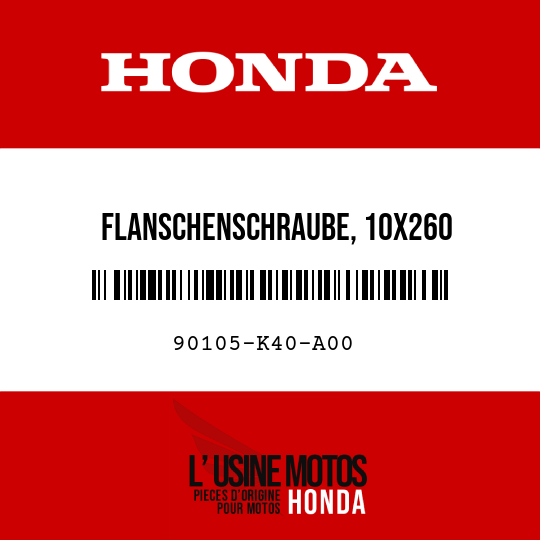 image de 90105-K40-A00 FLANSCHENSCHRAUBE, 10X260