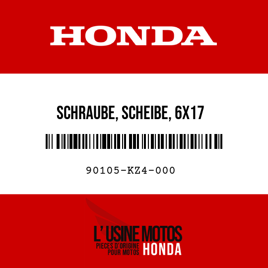 image de 90105-KZ4-000 SCHRAUBE, SCHEIBE, 6X17