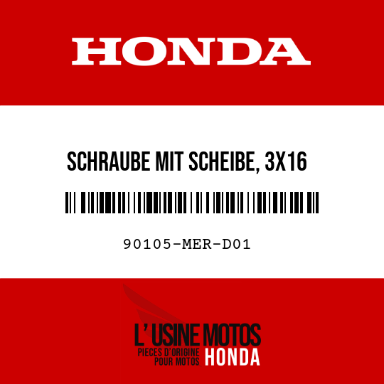 image de 90105-MER-D01 SCHRAUBE MIT SCHEIBE, 3X16
