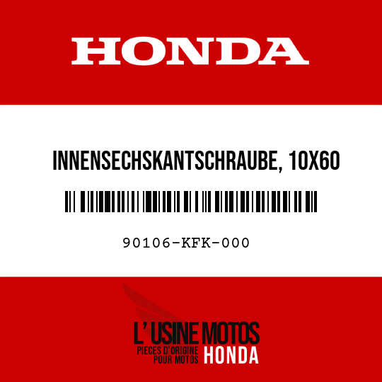 image de 90106-KFK-000 INNENSECHSKANTSCHRAUBE, 10X60