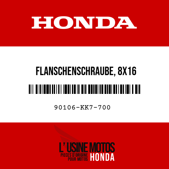 image de 90106-KK7-700 FLANSCHENSCHRAUBE, 8X16